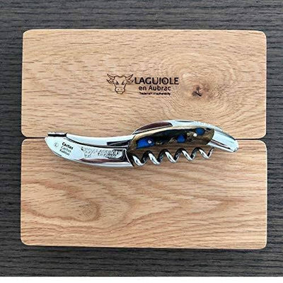 Laguiole en Aubrac Deluxe Sommelier Waiter's Corkscrew with Blue Cactus Handle - Gamlyrices