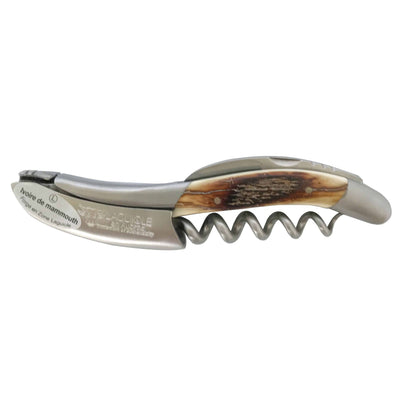 Laguiole en Aubrac Deluxe Sommelier Waiter's Corkscrew Matte Bolster with Mammoth Ivory Crust Handle - Gamlyrices